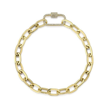 Shy Creation Kate 0.23 ct. Diamond Paper Clip Link Bracelet in 14K Yellow Gold