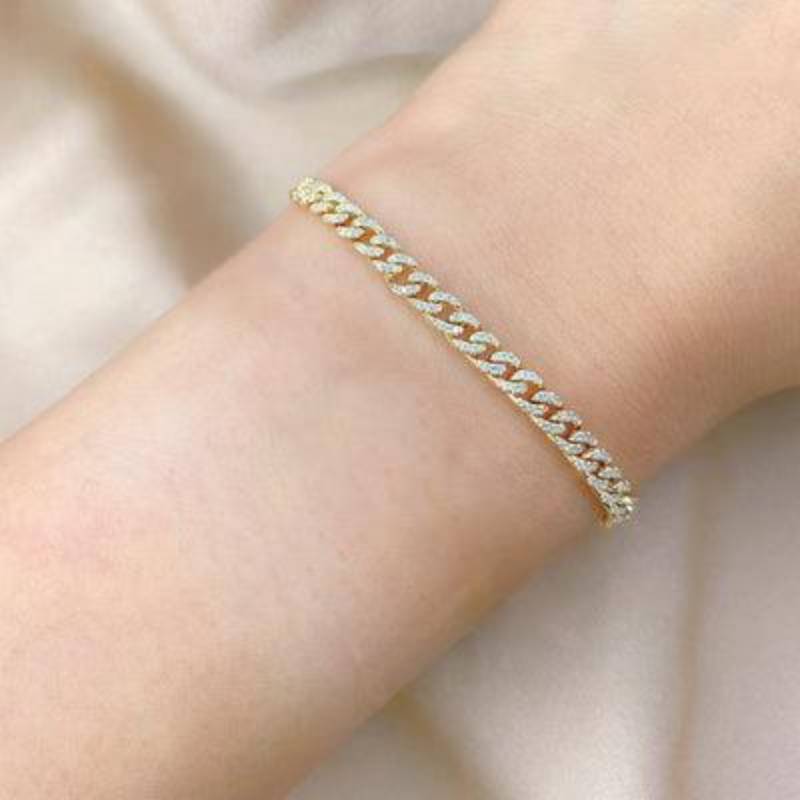 Shy Creation Kate 0.23 ct. Diamond Paper Clip Link Bracelet in 14K Yellow Gold