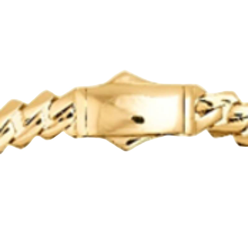10K Yellow Gold Men's 8" Curb Bracelet