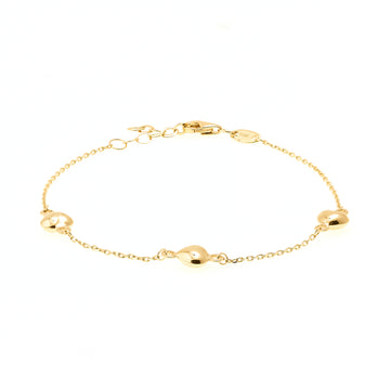 Women's 7.5" Heart Bracelet in 10K Yellow Gold