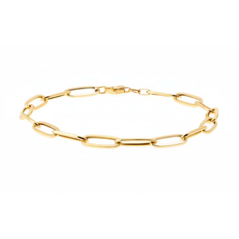 14K Women's 7.5" Paperclip Bracelet in 10K Yellow Gold