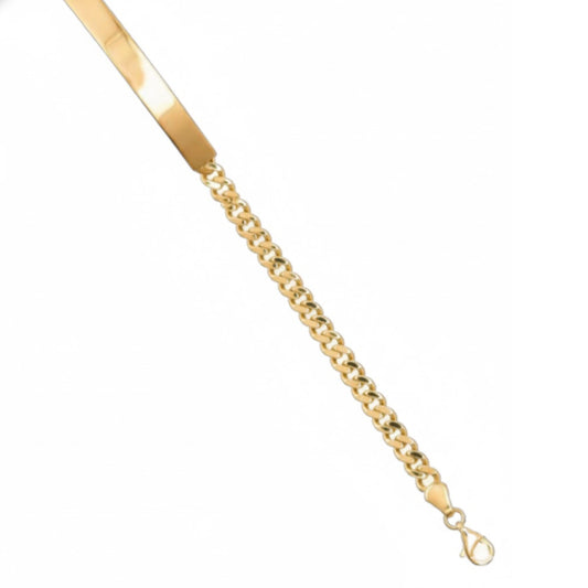 14K Yellow Gold 8" Men's ID Bracelet