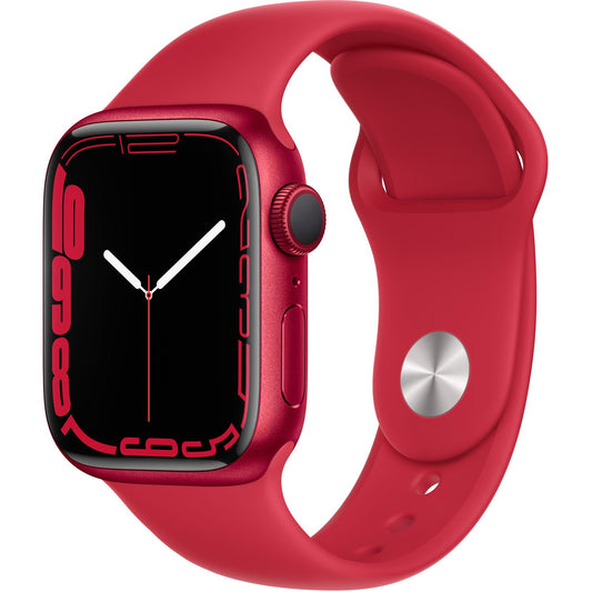 Apple Watch Series 7 GPS 41mm (PRODUCT)Red Aluminum Case with (PRODUCT)Red Sport Band