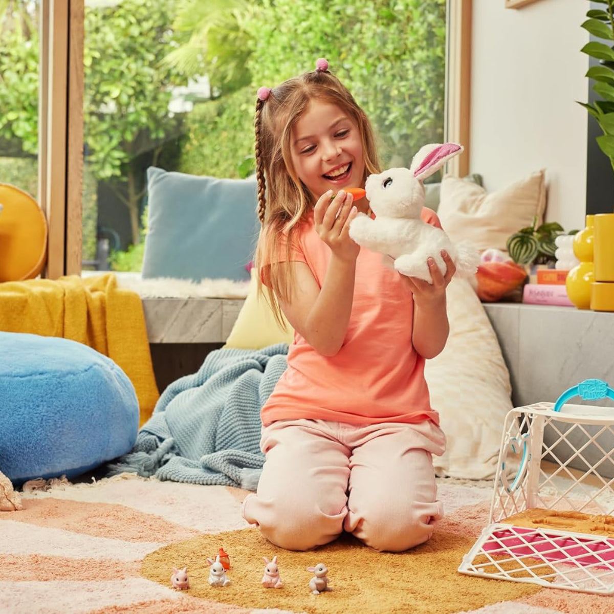 Pets Alive Mama Bunny & Baby Surprise Electronic Pet Set (12-Pieces) - White