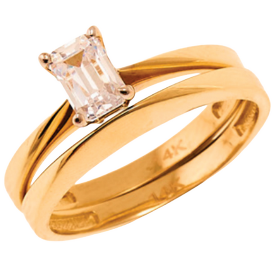 Gold Wedding Duo Set in 14K Yellow Gold