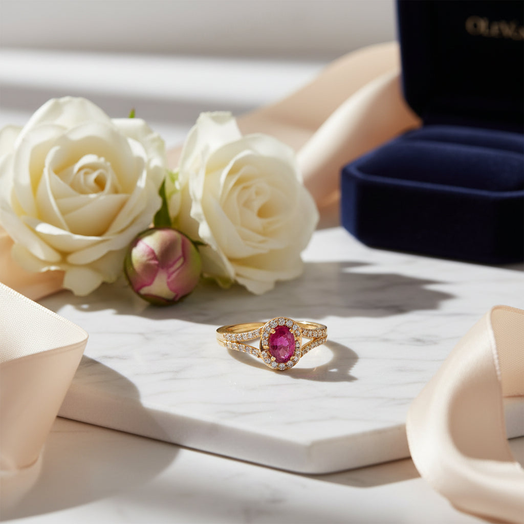 Le Vian 0.50 ct. Passion Ruby and 0.25 ct. Vanilla Diamonds Ring in 14K Honey Gold (Size 7)