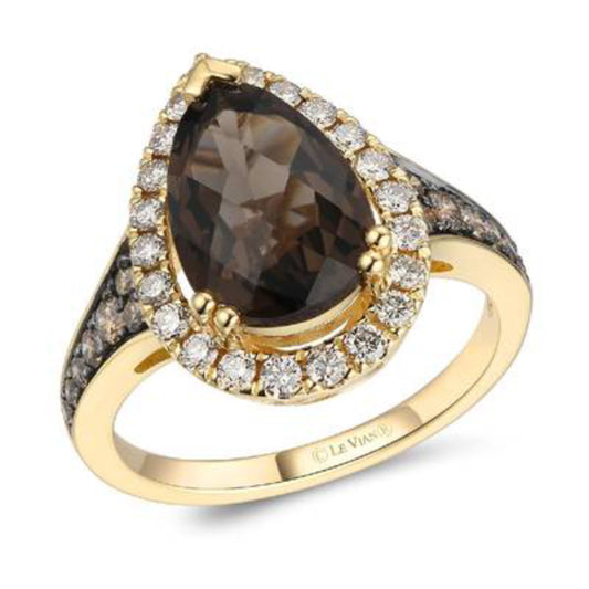 Le Vian Women's 2.75 ct. Chocolate Quartz, 0.25 ct. Chocolate Diamonds and 0.37 ct. Nude Diamonds Ring in 14K Gold