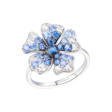 Le Vian Ombre 1 ct. Denim Ombre Sapphire and 0.37 ct. Vanilla Sapphire Ring in 14K Vanilla Gold - Size 7