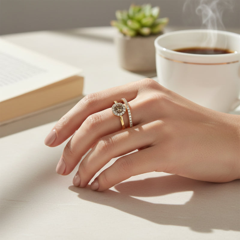 Le Vian 0.2 ct. Chocolate Diamonds and 0.25 ct. Nude Diamonds Ring in 14K Honey Gold (Size 7)