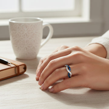 Le Vian 0.37 ct. Blueberry Sapphire and 0.33 ct. Nude Diamonds Ring in 14K Vanilla Gold - Size 7