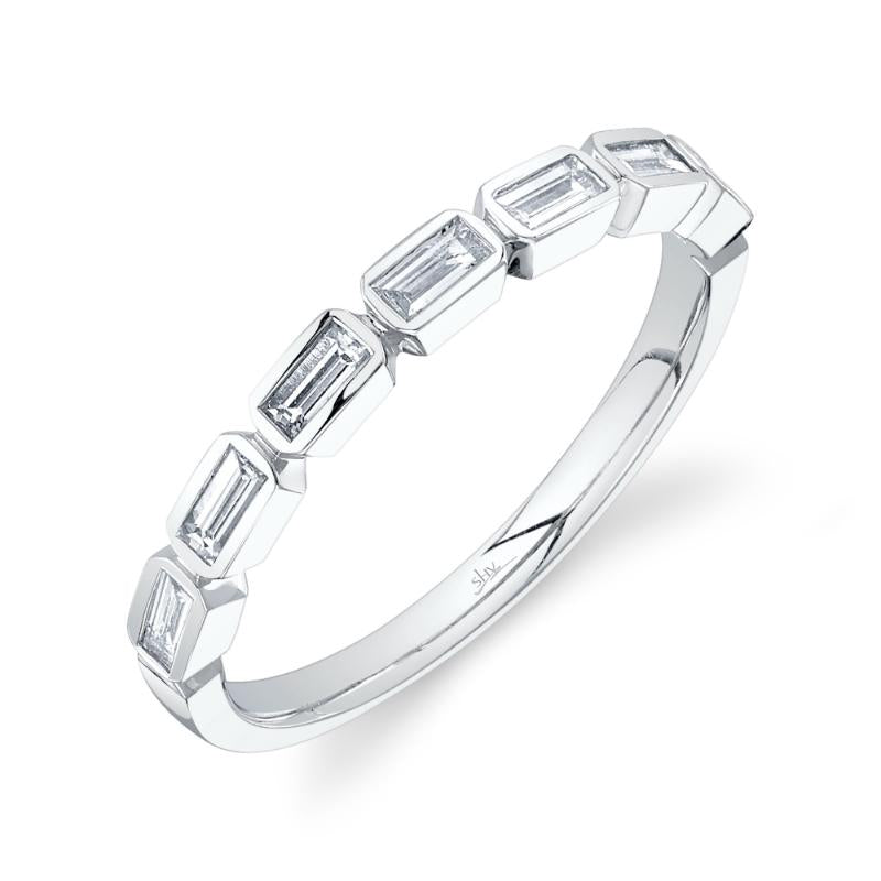 Shy Creation Bailey 0.35 ct. Diamond Baguette Bezel Ring in 14K White Gold - Size 7