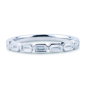 Shy Creation Bailey 0.35 ct. Diamond Baguette Bezel Ring in 14K White Gold - Size 7