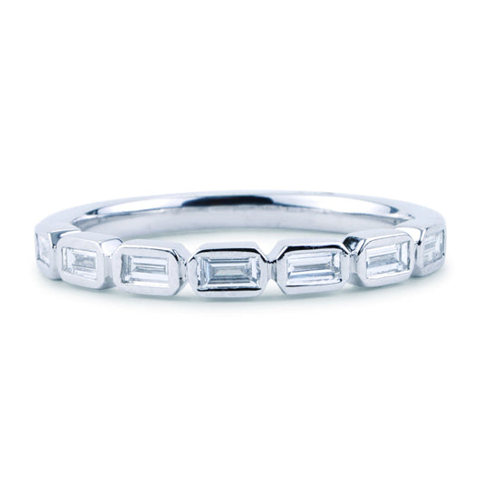 Shy Creation Bailey 0.35 ct. Diamond Baguette Bezel Ring in 14K White Gold - Size 7