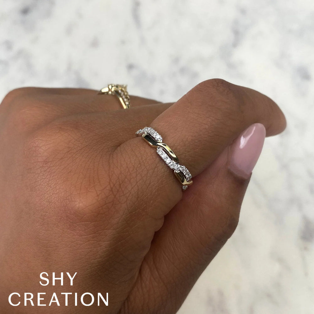 Shy Creation Kate 0.25 ct. Diamond Ring in 14K Two-Tone Gold - Size 7