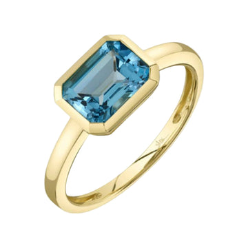 Shy Creation Color 1.88 ct. Blue Topaz Ring in 14K Yellow Gold - Size 7