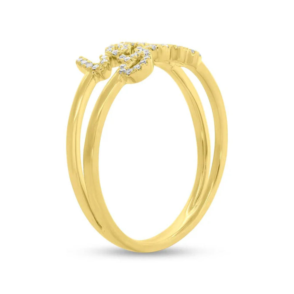 Shy Creation Kate 0.11 ct. Diamond "Love You" Ring in 14K Yellow Gold - Size 7