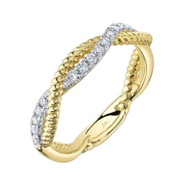 Shy Creation Kate 0.22 ct. Diamond Twisted Ring in 14K Yellow Gold - Size 7