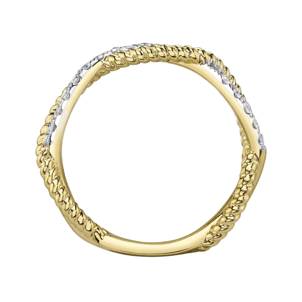 Shy Creation Kate 0.22 ct. Diamond Twisted Ring in 14K Yellow Gold - Size 7