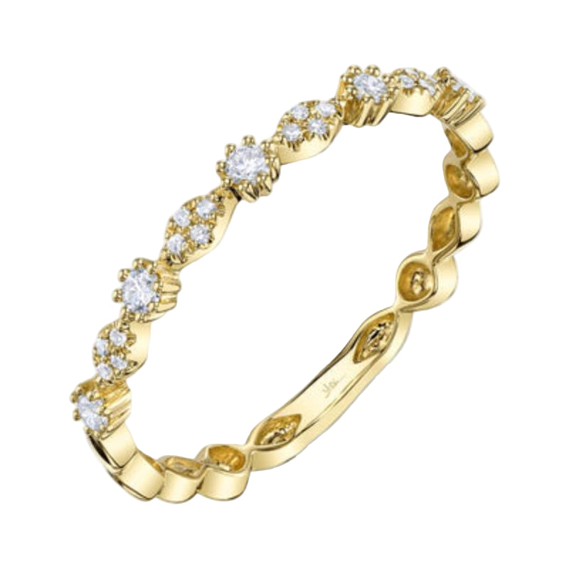 Shy Creation Kate 0.16 ct. Diamond Band in 14K Yellow Gold - Size 7