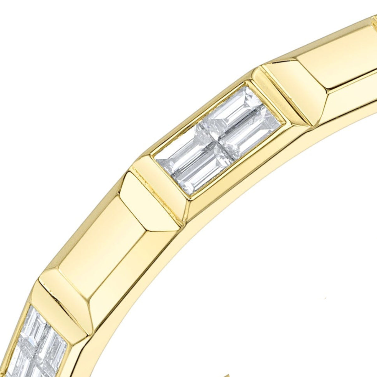 Shy Creation Kate Women's 0.17 ct. Diamond Baguette Geo Cut Band in 14K Yellow Gold - Size 7