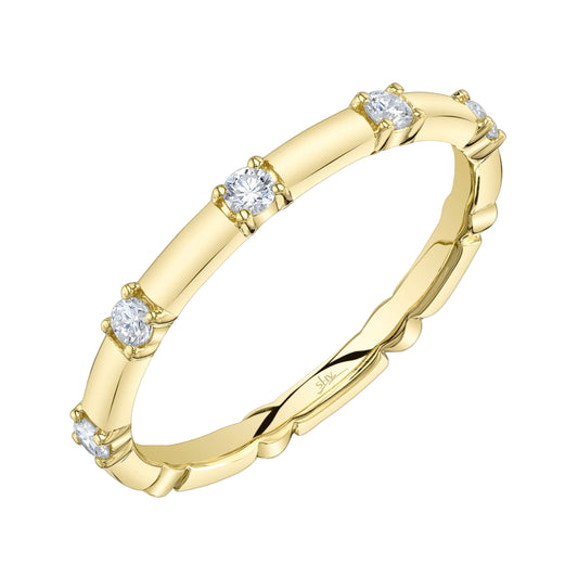 Shy Creation Kate Women's 0.18 ct. Diamond Band in 14K Yellow Gold - Size 7