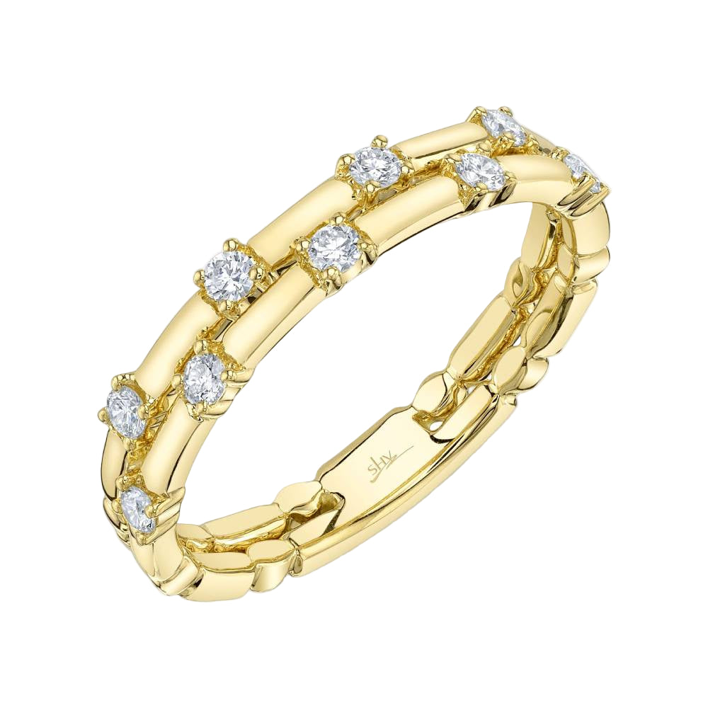 Shy Creation Kate 0.24 Ct. Diamond Band in 14K Yellow Gold