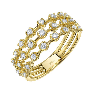 Shy Creation Diana Women's 0.45 ct. Diamond Crown Setting Ring in 14K Yellow Gold - Size 7
