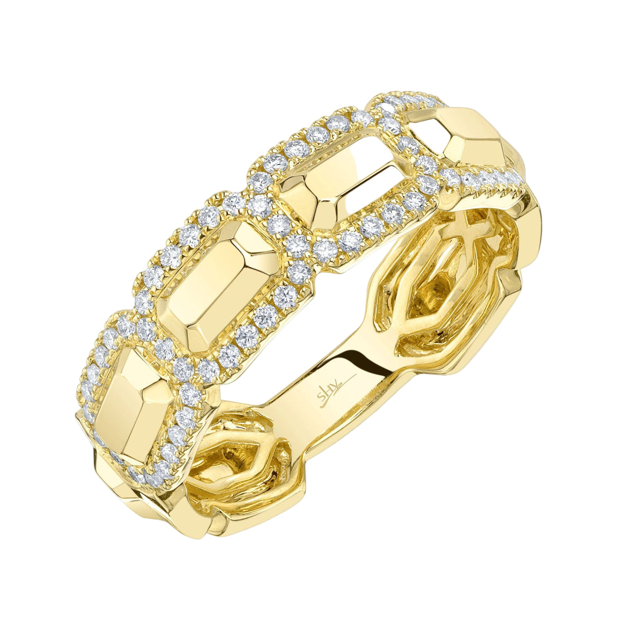 Shy Creation Kate Women's 0.28 ct. Diamond Geo Cut Ring in 14K Yellow Gold - Size 7