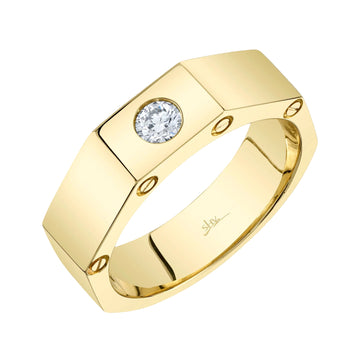 Anillo de oro amarillo de 14 k con diamantes de 0,23 ct para hombre de Shy Creation Manno - Talla 10