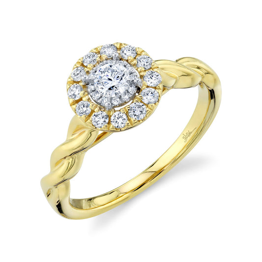 Shy Creation 0.45 ct. Round Diamond Engagement Ring in 14K Yellow Gold - Curacao