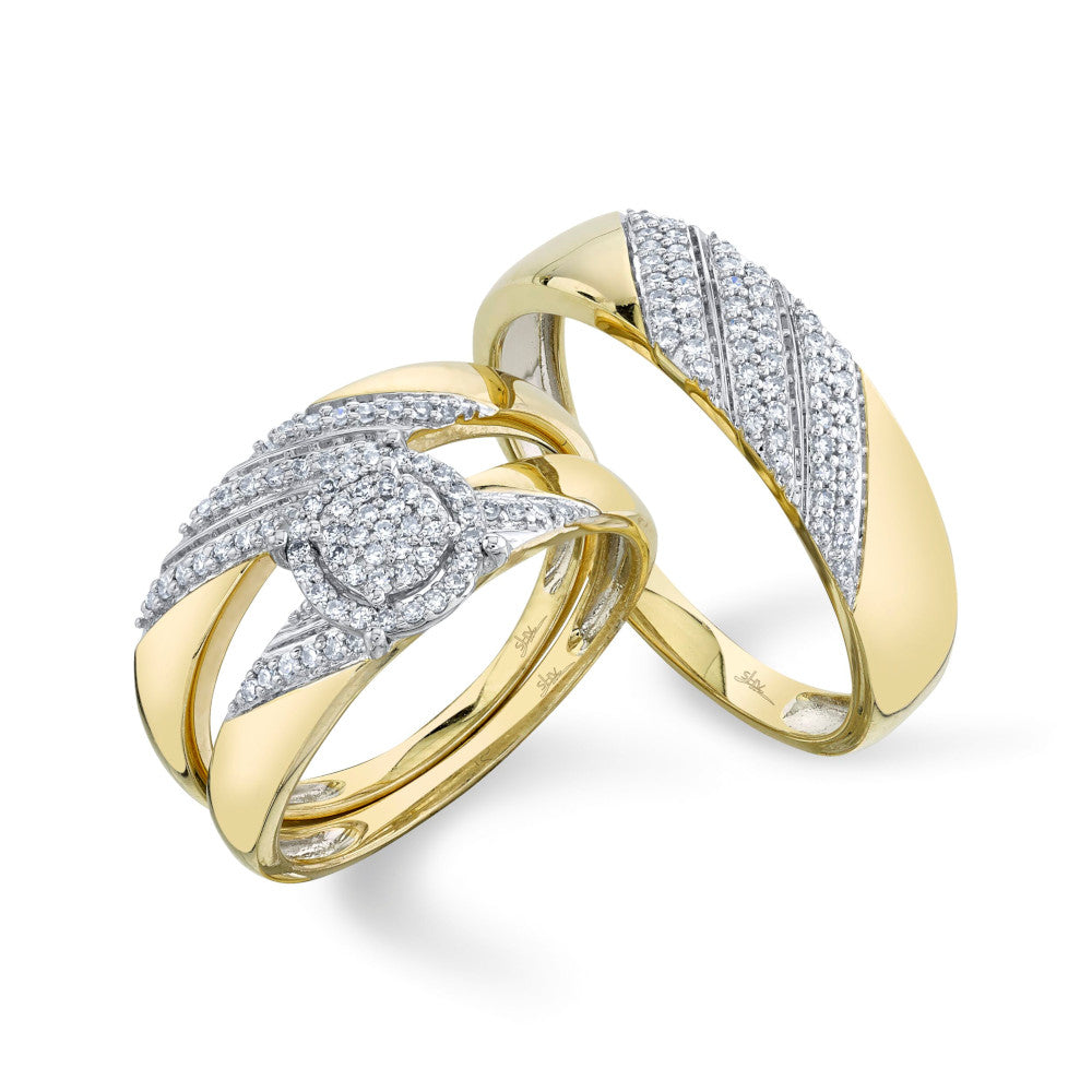 Shy Creation Women's 0.37 ct. Diamond Trio Set in 14k Yellow Gold