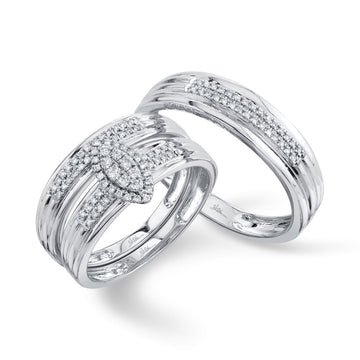 Shy Creation Women's 0.29 ct. Diamond Trio Set in 14k White Gold - Curacao