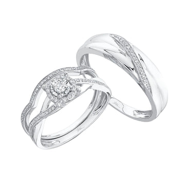 Shy Creation Women's 0.22 ct. Diamond Trio Set in 14k White Gold - Curacao
