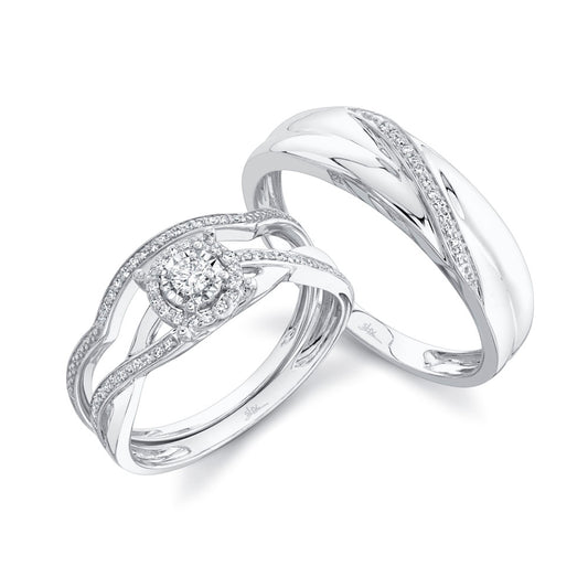 Shy Creation Women's 0.22 ct. Diamond Trio Set in 14k White Gold - Curacao