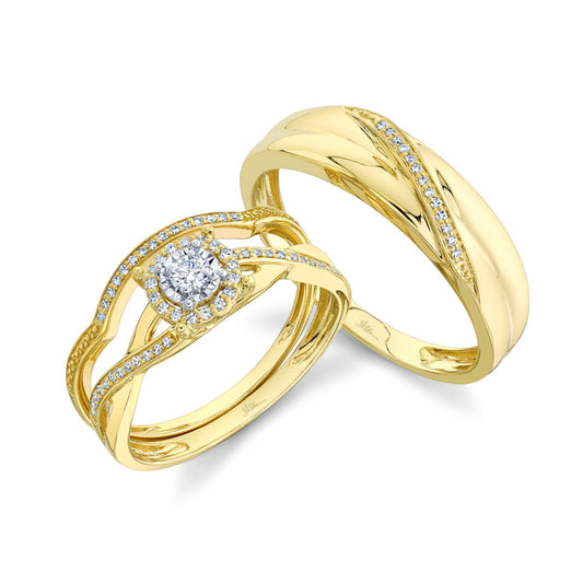 Shy Creation Women's 0.22 ct. Diamond Trio Set in 14k Yellow Gold - Curacao