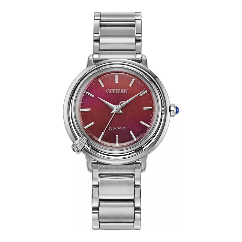 Citizen L Arcly Women's 31.2mm Silver Bracelet Watch with Interchangeable Strap - Red Dial