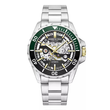 Kenneth Cole New York Men's 40mm Silver-Tone Bracelet Watch - Black Dial