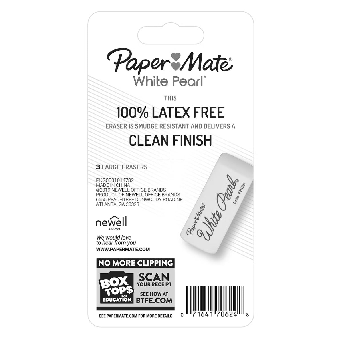 Paper Mate Pearl Eraser (3 Count) - White