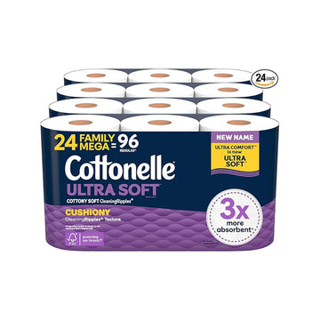 Cottonelle Ultra Soft Toilet Paper with Cushiony Cleaning Ripples Texture (24-Rolls)