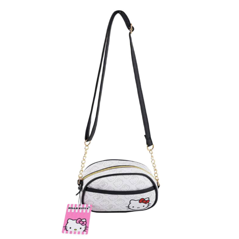 Hello Kitty 7.5" Crossbody Camera Bag with Adjustable Strap - White/Black