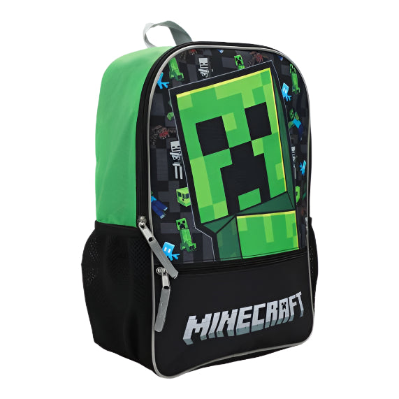 Minecraft 16" Creeper Backpack with Adjustable Strap - Blue/Green