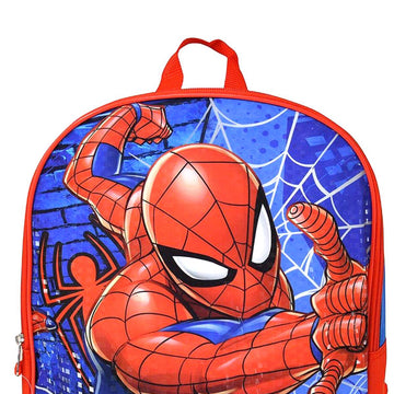 Disney 15" Spiderman Backpack with Plain Front - Red/Blue