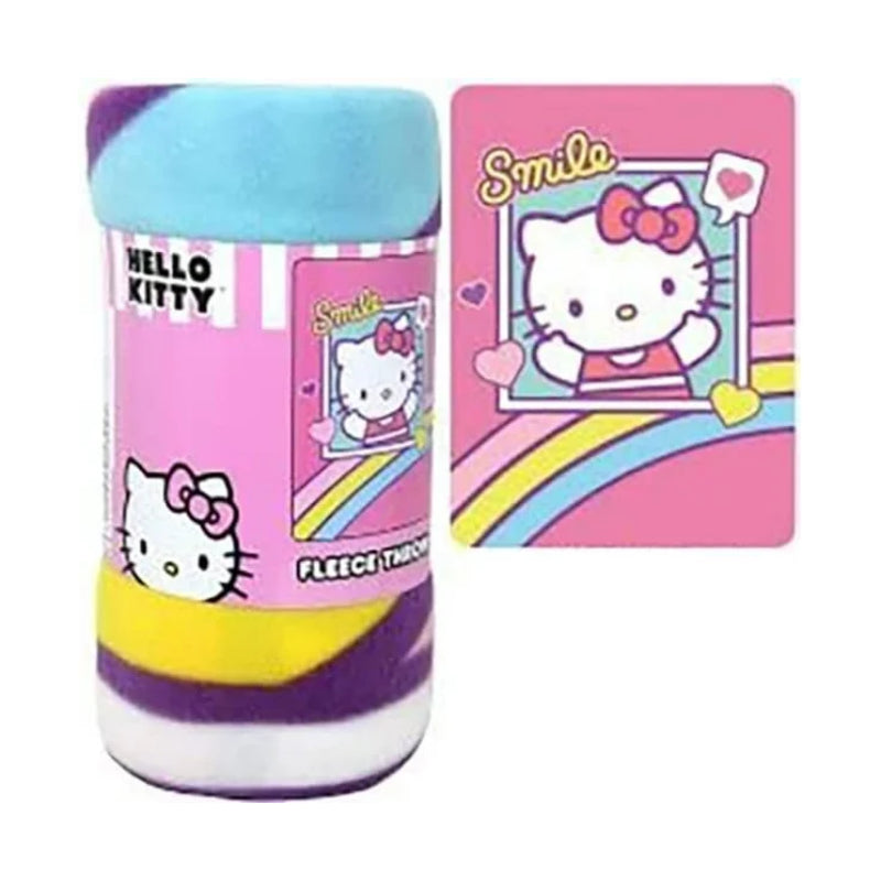 Hello Kitty Cartoon Painting Plush Fleece Throw Blanket