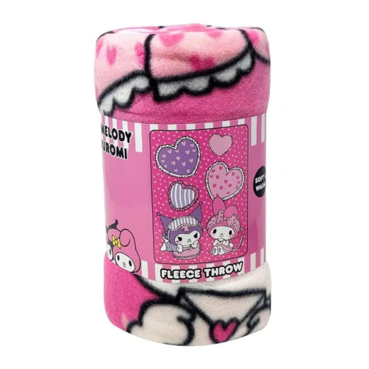 Sanrio My Melody & Kuromi 45 x 60 Fleece Throw Blanket - Pink