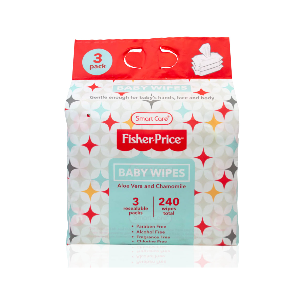 Fisher-Price Aloe Vera and Chamomile Baby Wipes (Pack of 3, 80-Count Each)