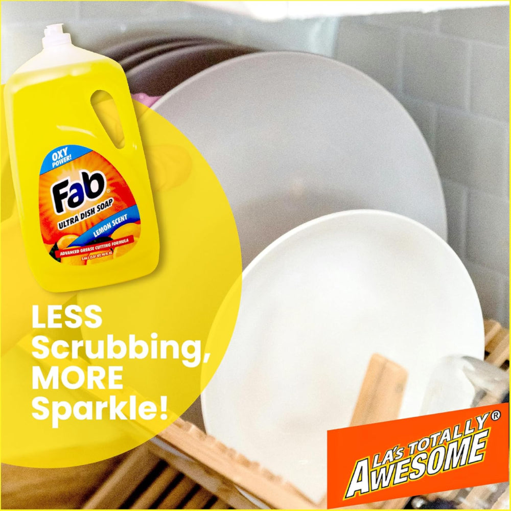 Fab 90 fl.oz Lemon Scent Ultra Dishwashing Soap