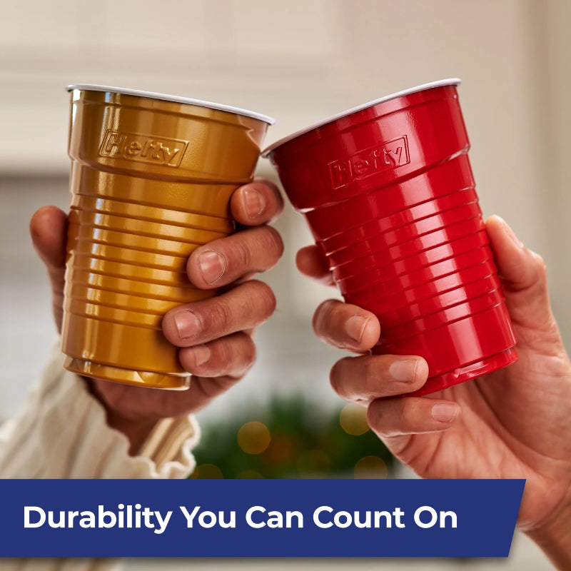 Hefty Party On Holiday 16 oz Disposable Cups (100-Pieces) - Assorted