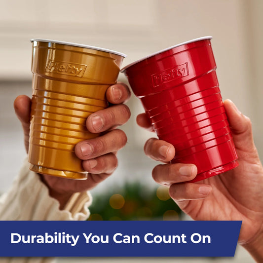 Hefty Party On Holiday 16 oz Disposable Cups (100-Pieces) - Assorted