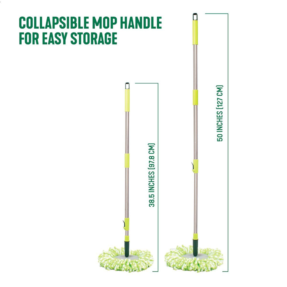Pine-Sol Spin Mop and Bucket Set with Extendable Handle and Easy Wring Bucket - Green/Gray