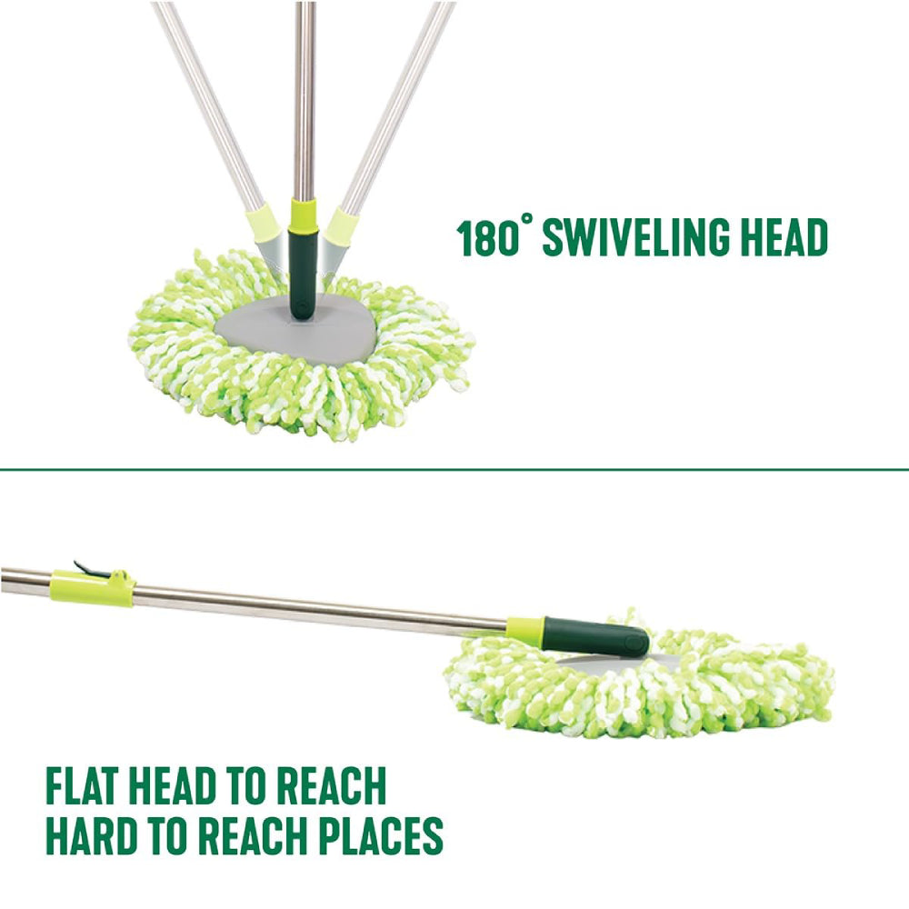 Pine-Sol Spin Mop and Bucket Set with Extendable Handle and Easy Wring Bucket - Green/Gray